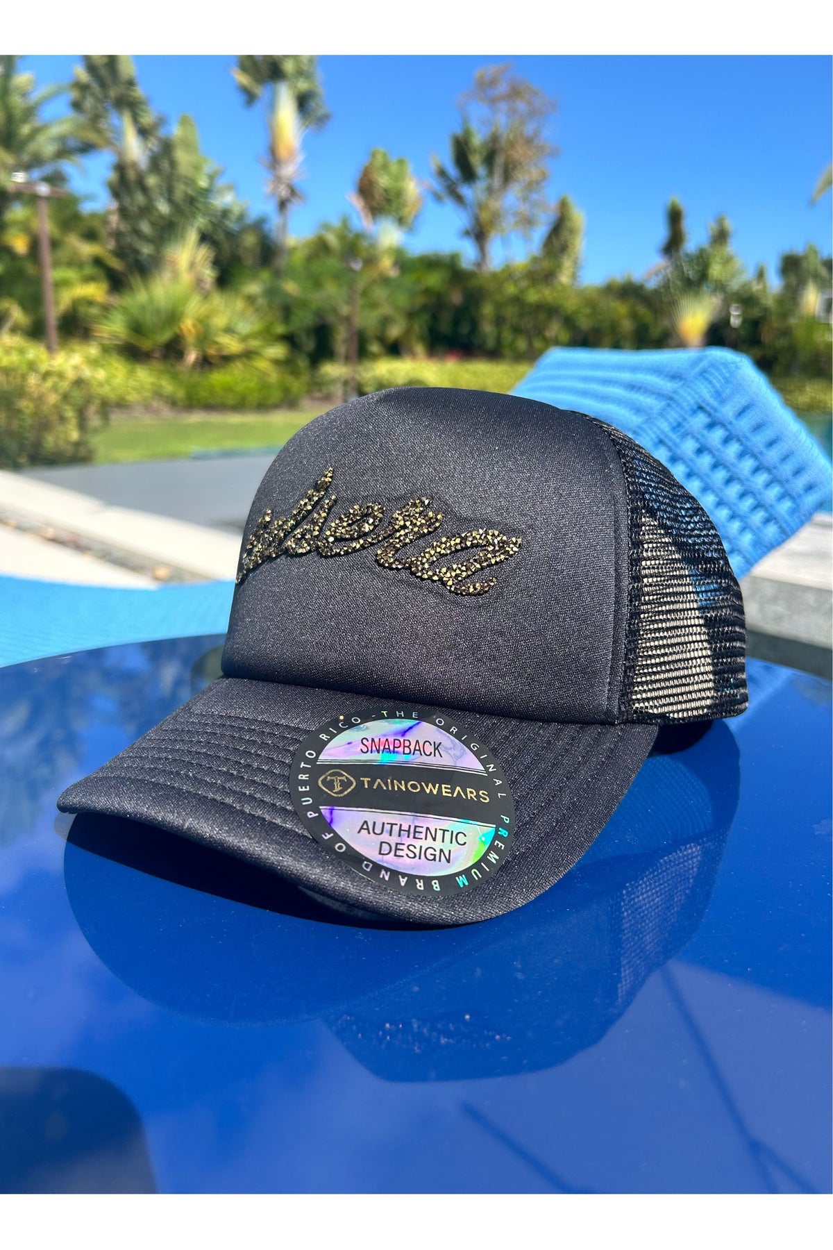 Salsera Trucker Hat – Gold Embroidered Salsa Cap with Timbales