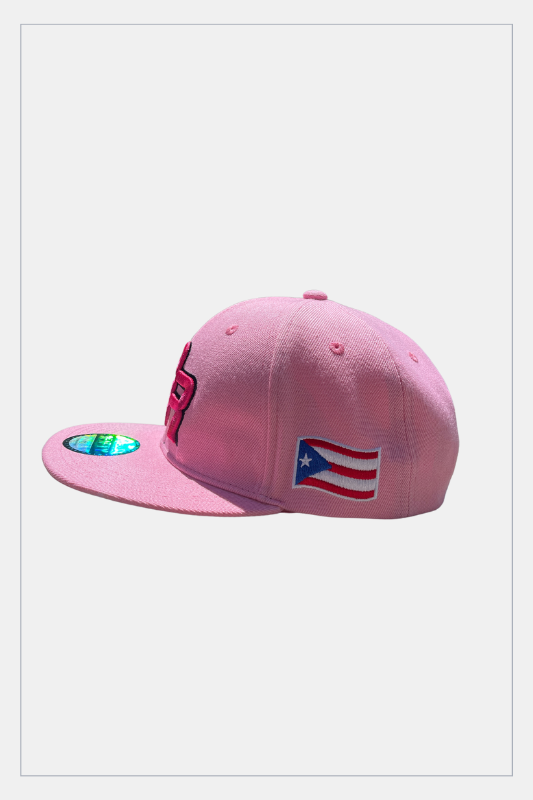 Puerto Rico PR Light Pink Flat Brim Snapback Hat – Flag Embroidered Cap