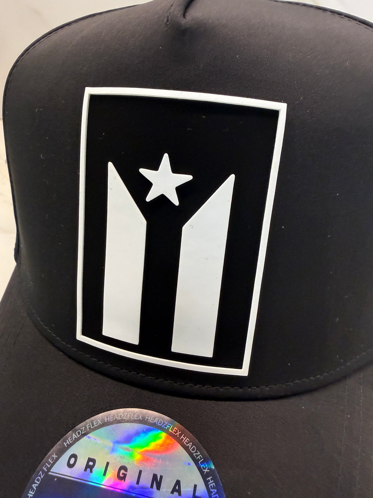 Puerto Rico Black Flag Water-Resistant Snapback Hat – Adjustable Perforated Cap
