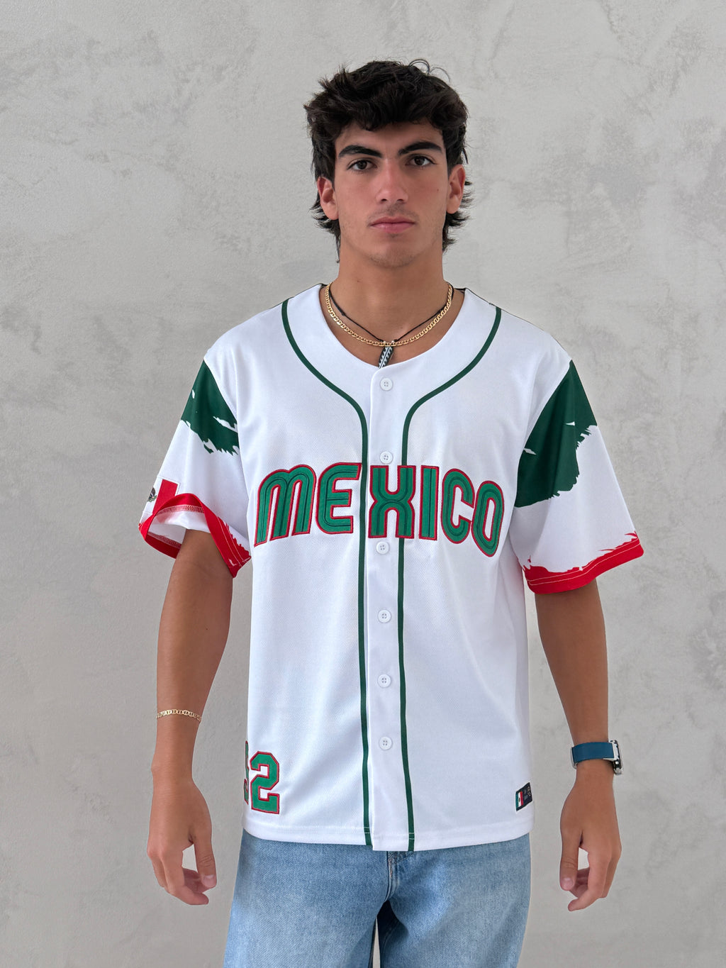 Mexico Embroidered Baseball Jersey –  Eagle Design, Unisex #52