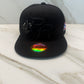 Puerto Rico Coqui Snapback Hat – Black Flat Brim Cap with Metal Stone Enamel Pin