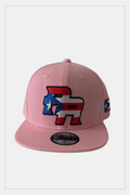 Puerto Rico PR Flag Light Pink Flat Brim Snapback Cap