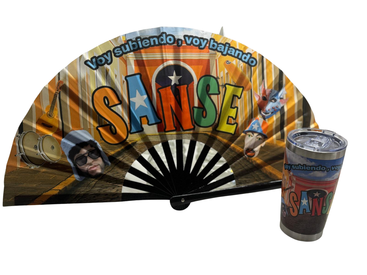 Boricua insulated travel cup inspired by Fiestas de la Calle San Sebastián