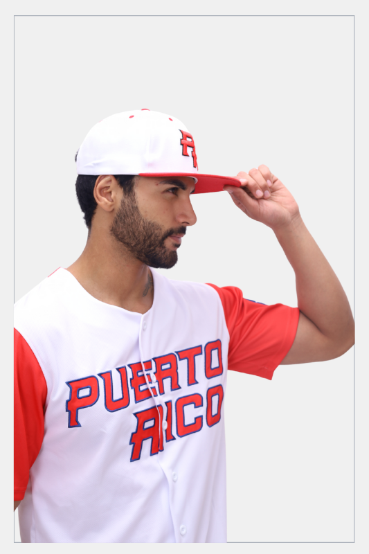 Puerto Rico PR White Red Flat Brim Snapback Hat – 3D Embroidered Cap