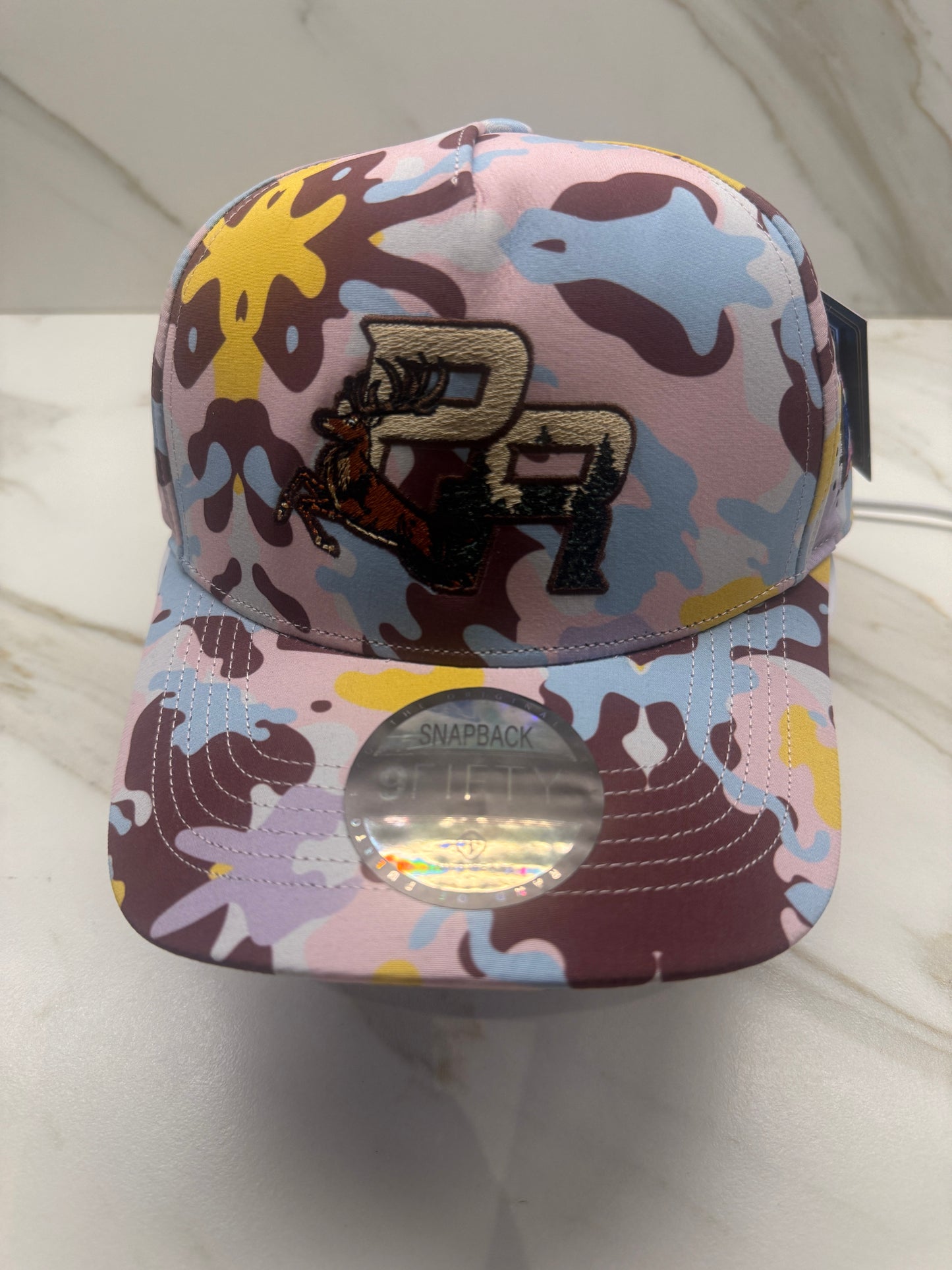 Puerto Rico Pink Camouflage Hat – Water Resistant PR Embroidered Snapback Cap Adjustable Camo Baseball Hat for Men Women Streetwear