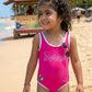 Boricua Girls One Piece Swimsuit – Pink Puerto Rico Flor Maga Bathing Suit | Tainowears®
