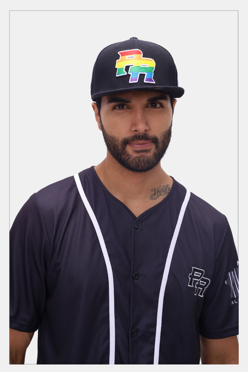 Puerto Rico PR Black Rainbow Flag Snapback Hat – Embroidered Flat Brim Cap