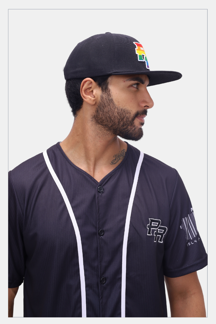 Puerto Rico PR Black Rainbow Flag Snapback Hat – Embroidered Flat Brim Cap