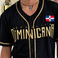 Dominican Republic Black Gold Embroidered Jersey Streetwear