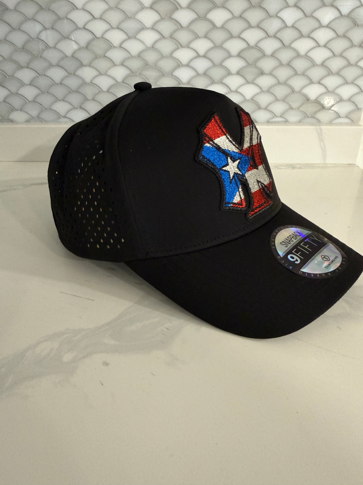 New York Boricua Performance Snapback Hat – Water-Resistant Curved Brim Embroidered Cap