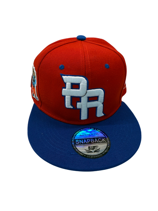 NuevaYol PR Snapback Hat – Flat Brim, Sapo Concho Side Patch  Red - Blue