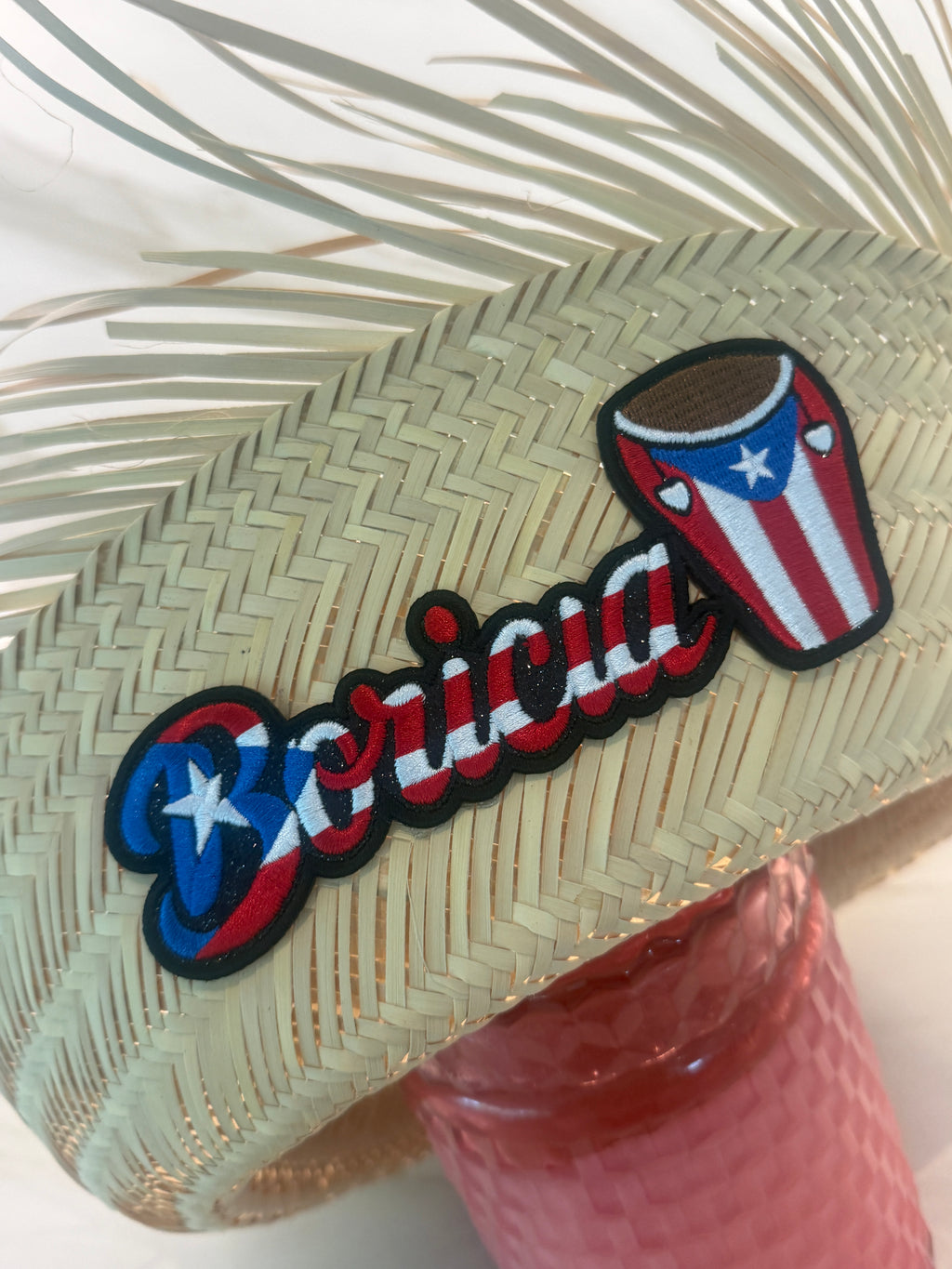 Boricua Pava Straw Hat with 5D Embroidered Puerto Rico Patch
