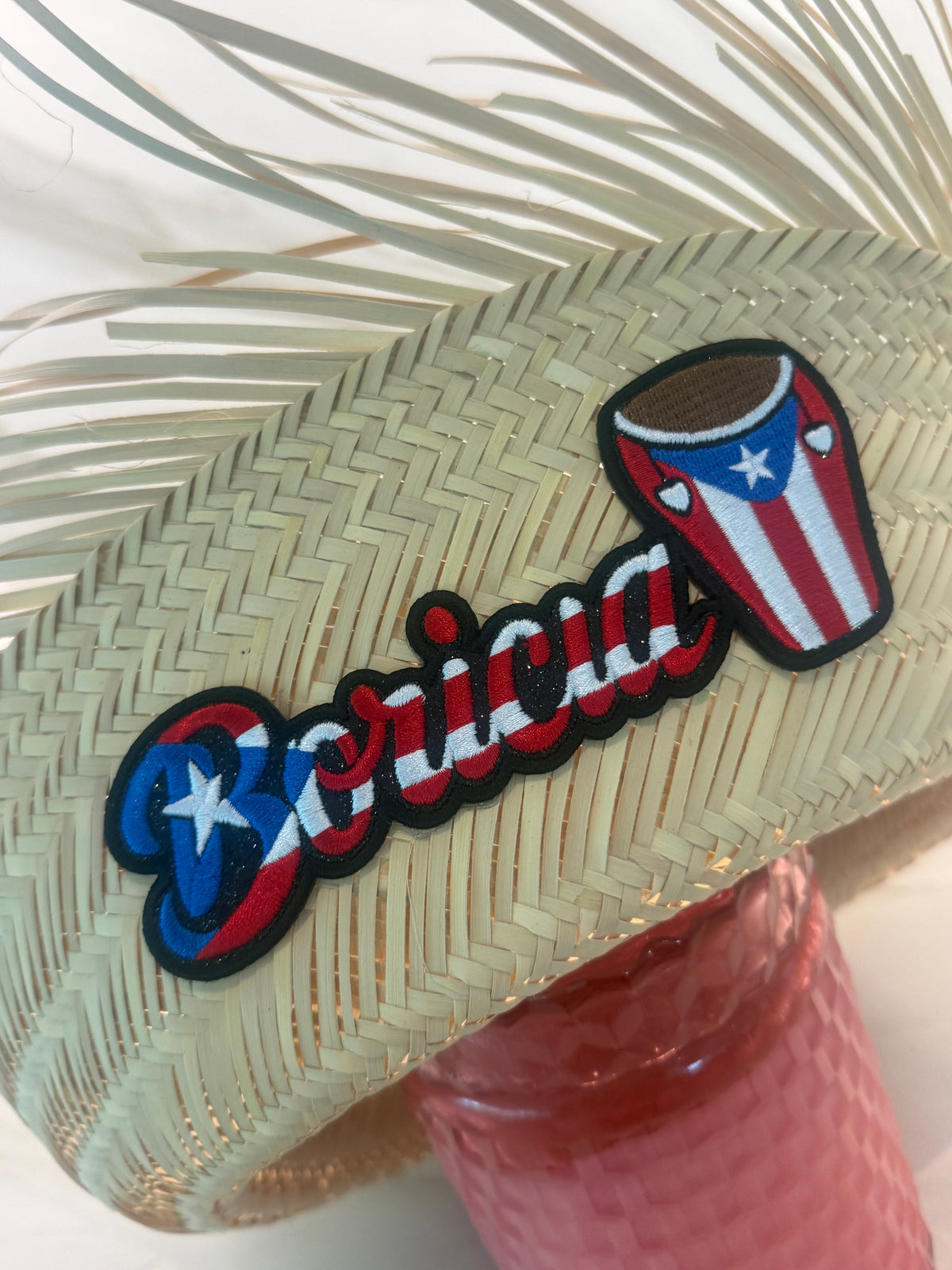 Boricua Pava Straw Hat with 5D Embroidered Puerto Rico Patch