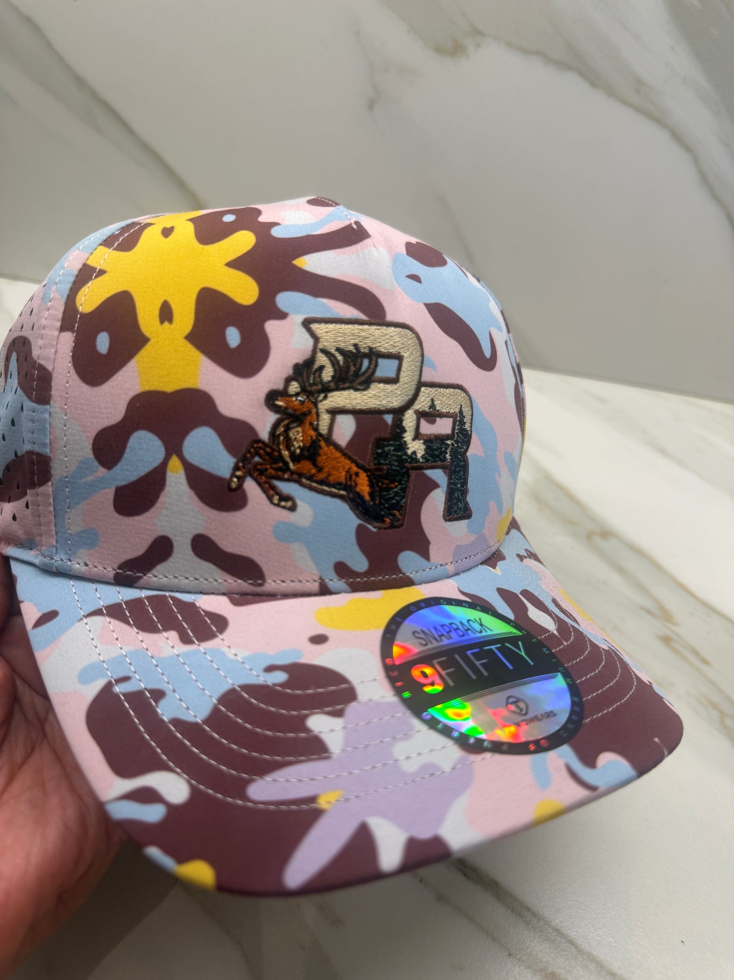 Puerto Rico Pink Camouflage Hat – Water Resistant PR Embroidered Snapback Cap Adjustable Camo Baseball Hat for Men Women Streetwear