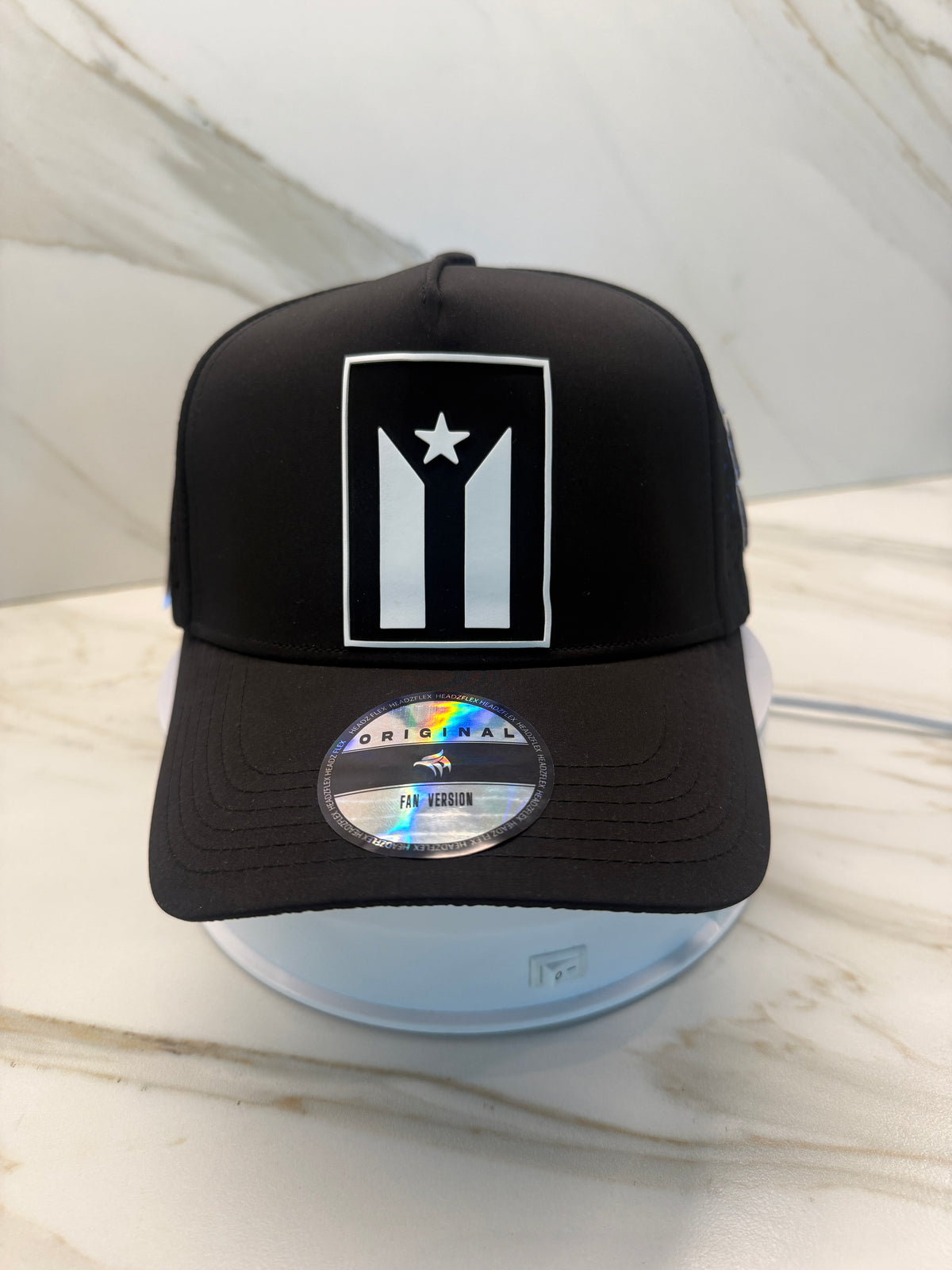 Puerto Rico Black Flag Water-Resistant Snapback Hat – Adjustable Perforated Cap
