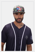 Puerto Rico PR Camouflage Flat Brim Snapback Hat – Embroidered Military Cap
