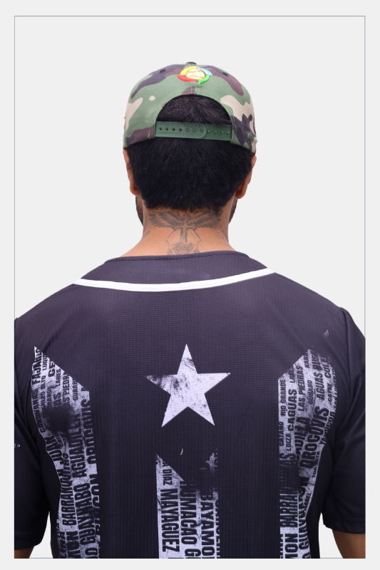 Puerto Rico PR Camouflage Flat Brim Snapback Hat – Embroidered Military Cap