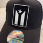Puerto Rico Black Flag Water-Resistant Snapback Hat – Adjustable Perforated Cap