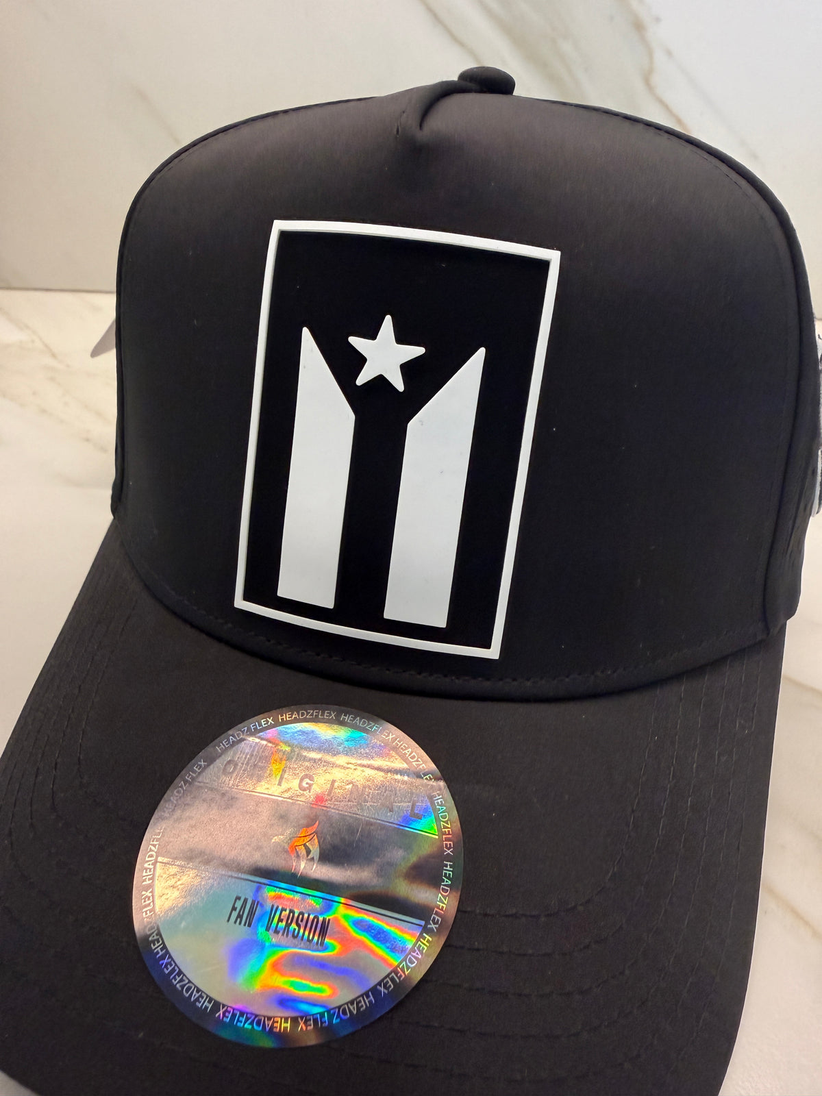 Puerto Rico Black Flag Water-Resistant Snapback Hat – Adjustable Perforated Cap