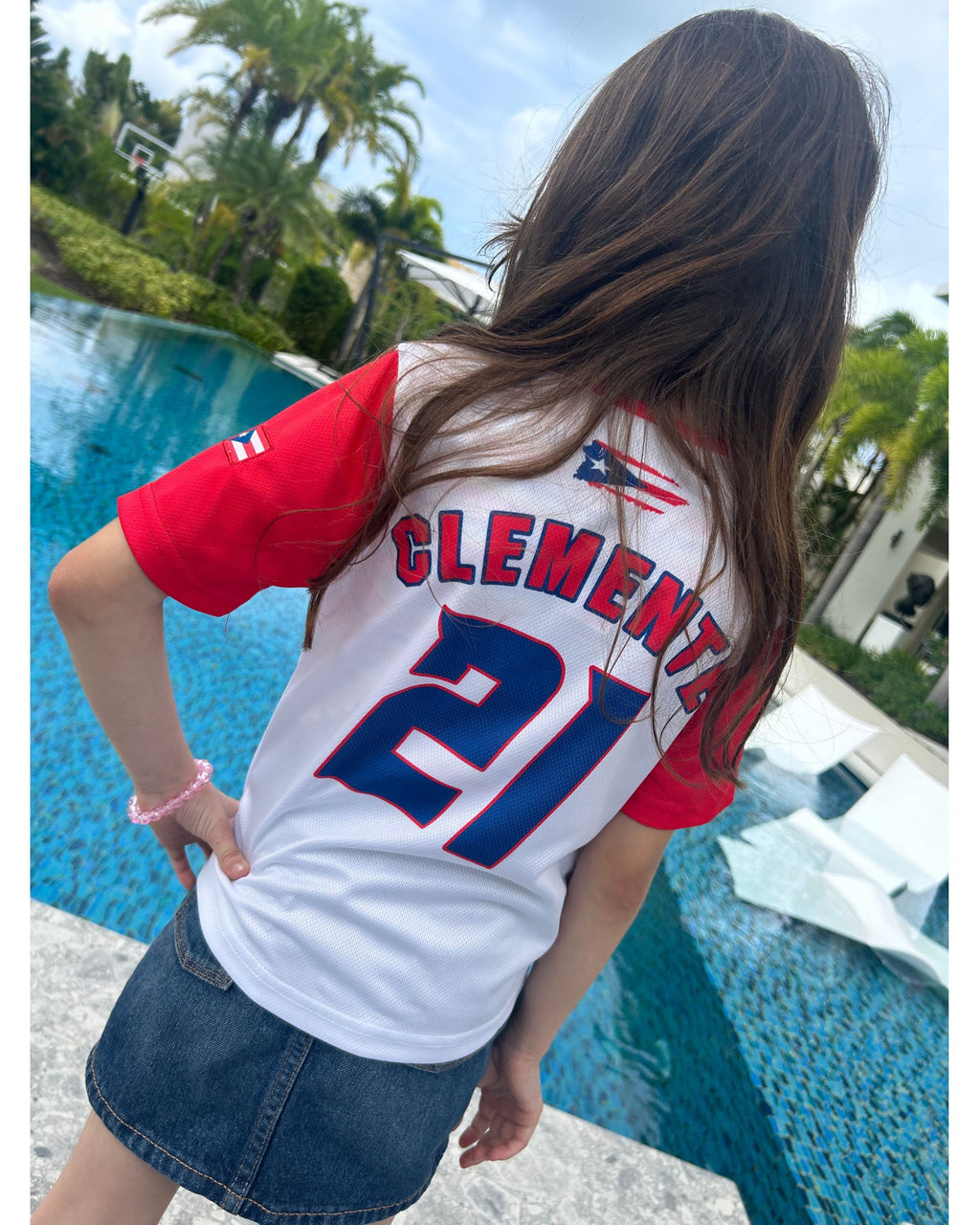 Puerto Rico Kids Baseball Jersey – White #21 Youth Baseball Shirt with Flag Patch