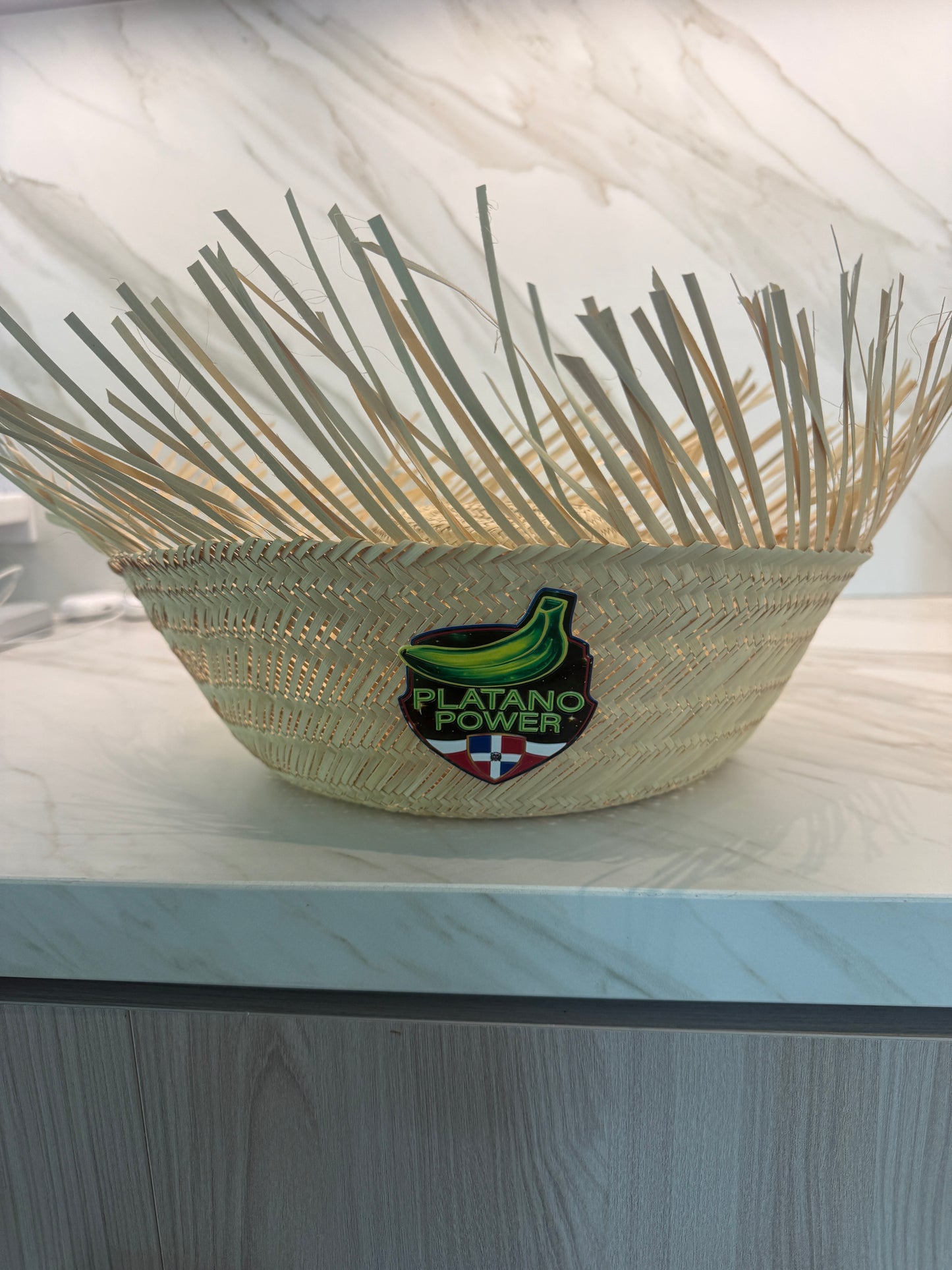 Platano Power Pava Straw Hat with Dominican Flag Patch