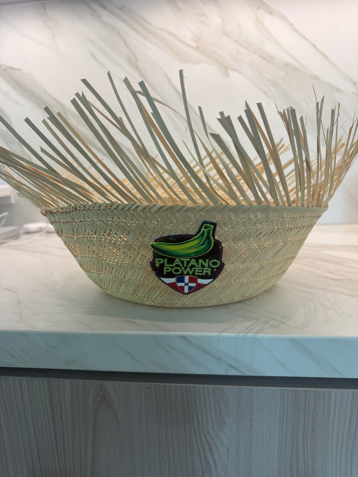 Platano Power Pava Straw Hat with Dominican Flag Patch