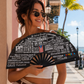Puerto Rico 78 Pueblos Folding Fan – Large Bamboo Rib Clack Fan