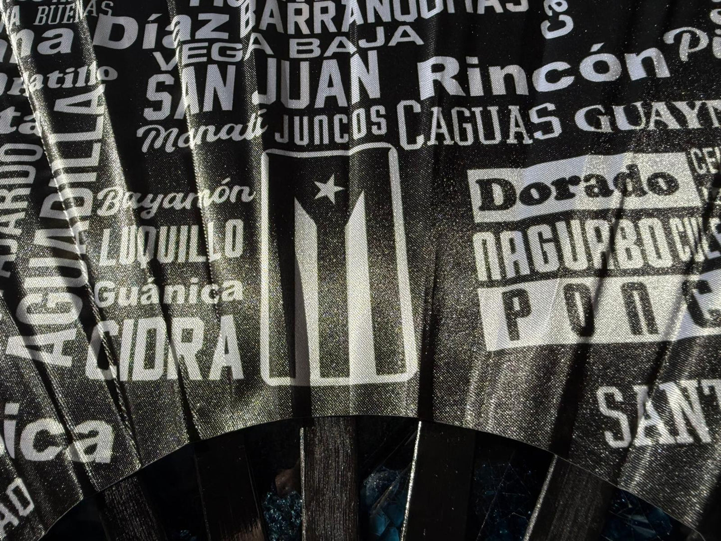 Puerto Rico Towns Folding Fan – 78 Pueblos | Nylon & Bamboo
