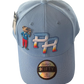 Metallic Sapo Concho Snapback Hat – Light Blue “PR” Gradient Embroidery