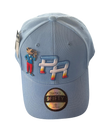 Metallic Sapo Concho Snapback Hat – Light Blue “PR” Gradient Embroidery