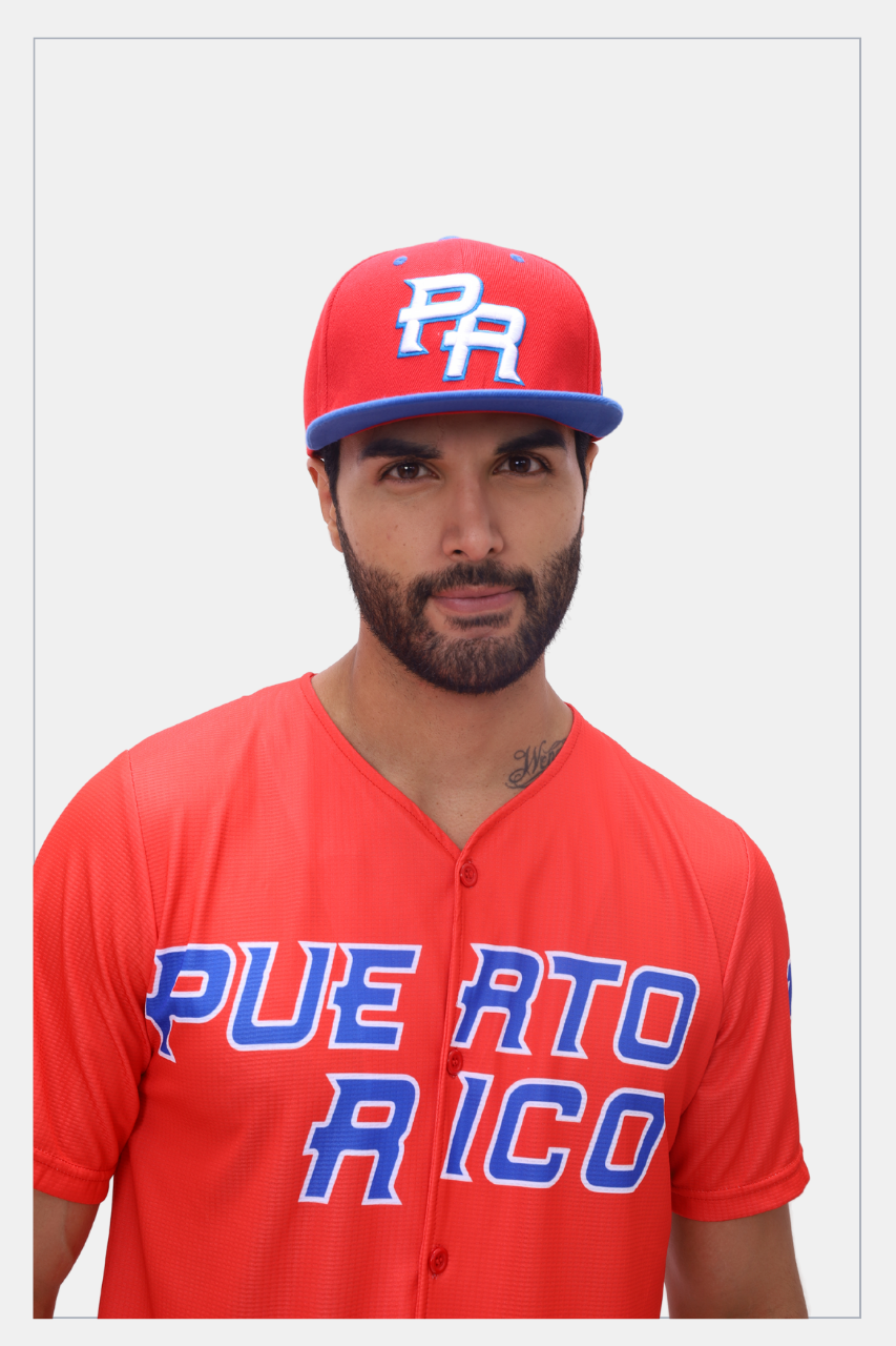 Puerto Rico PR Red Blue Flat Brim Snapback Hat – 5D Embroidered Cap