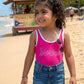 Boricua Girls One Piece Swimsuit – Pink Puerto Rico Flor Maga Bathing Suit | Tainowears®