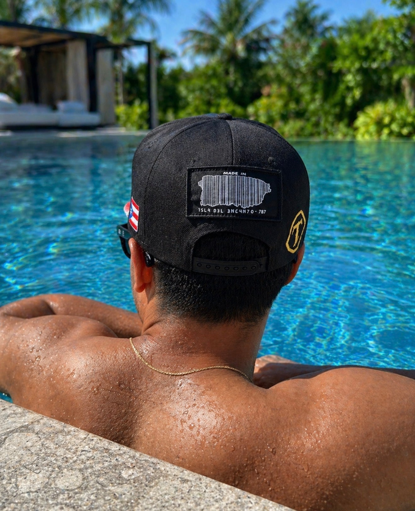 Puerto Rico PR Black Flat Brim Snapback Hat – Structured Polyester Cap