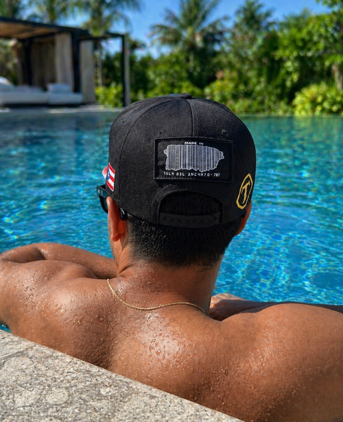 Puerto Rico PR Black Flat Brim Snapback Hat – Structured Polyester Cap