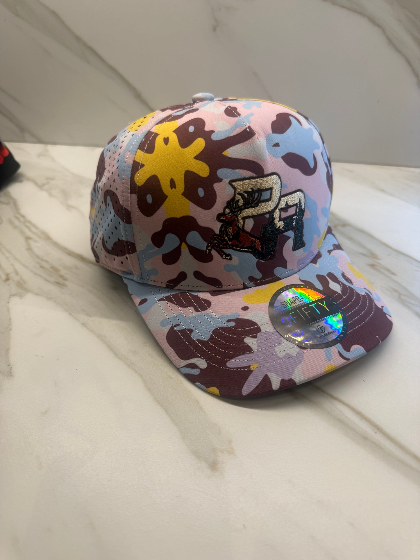 Puerto Rico Pink Camouflage Hat – Water Resistant PR Embroidered Snapback Cap Adjustable Camo Baseball Hat for Men Women Streetwear