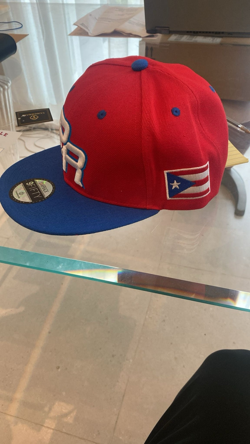 Puerto Rico Snapback Hat Red/Blue – Raised PR Embroidery + Flag Patch + Coquí Patch