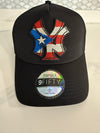 New York Boricua Performance Snapback Hat – Water-Resistant Curved Brim Embroidered Cap