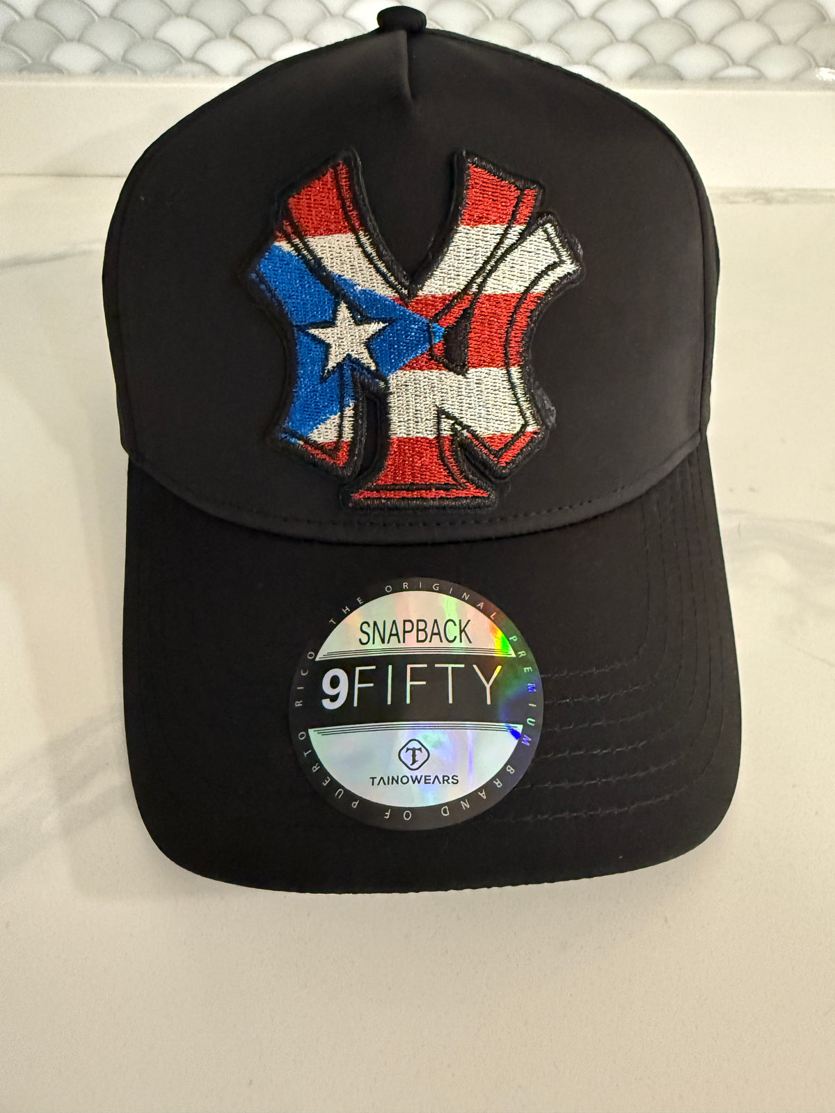 New York Boricua Performance Snapback Hat – Water-Resistant Curved Brim Embroidered Cap