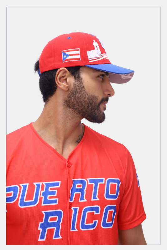 Puerto Rico Olas Hat - PR Flag Curved Brim Snapback Cap