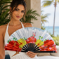 Tropical Hibiscus Butterfly Folding Fan – Bamboo Clack Hand Fan