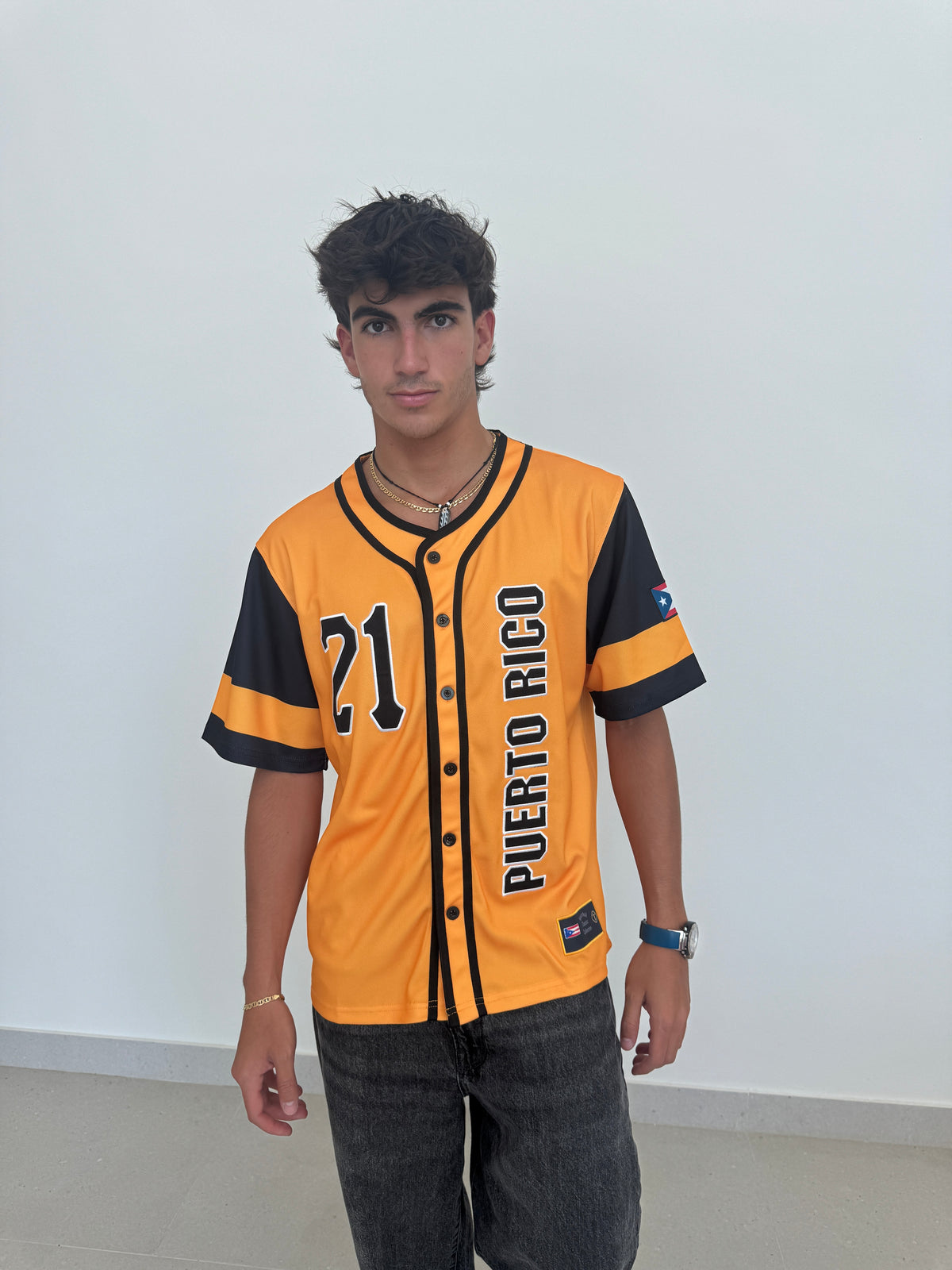 Clemente 21 Yellow Baseball Jersey – 3000 Hits Puerto Rico Tribute