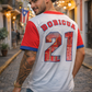Puerto Rico Baseball Jersey – Boricua 21 Red Button Jersey