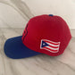 Puerto Rico PR Snapback Hat Red Blue – Cotton Curved Brim Baseball Cap with 3D Embroidery & Flag Patch | Adjustable Boricua Hat