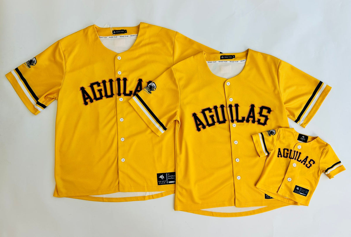 Aguilas Kids Baseball Jersey – Dominican Republic Yellow Youth Shirt