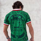 Green cultural pattern jersey styled with casual denim