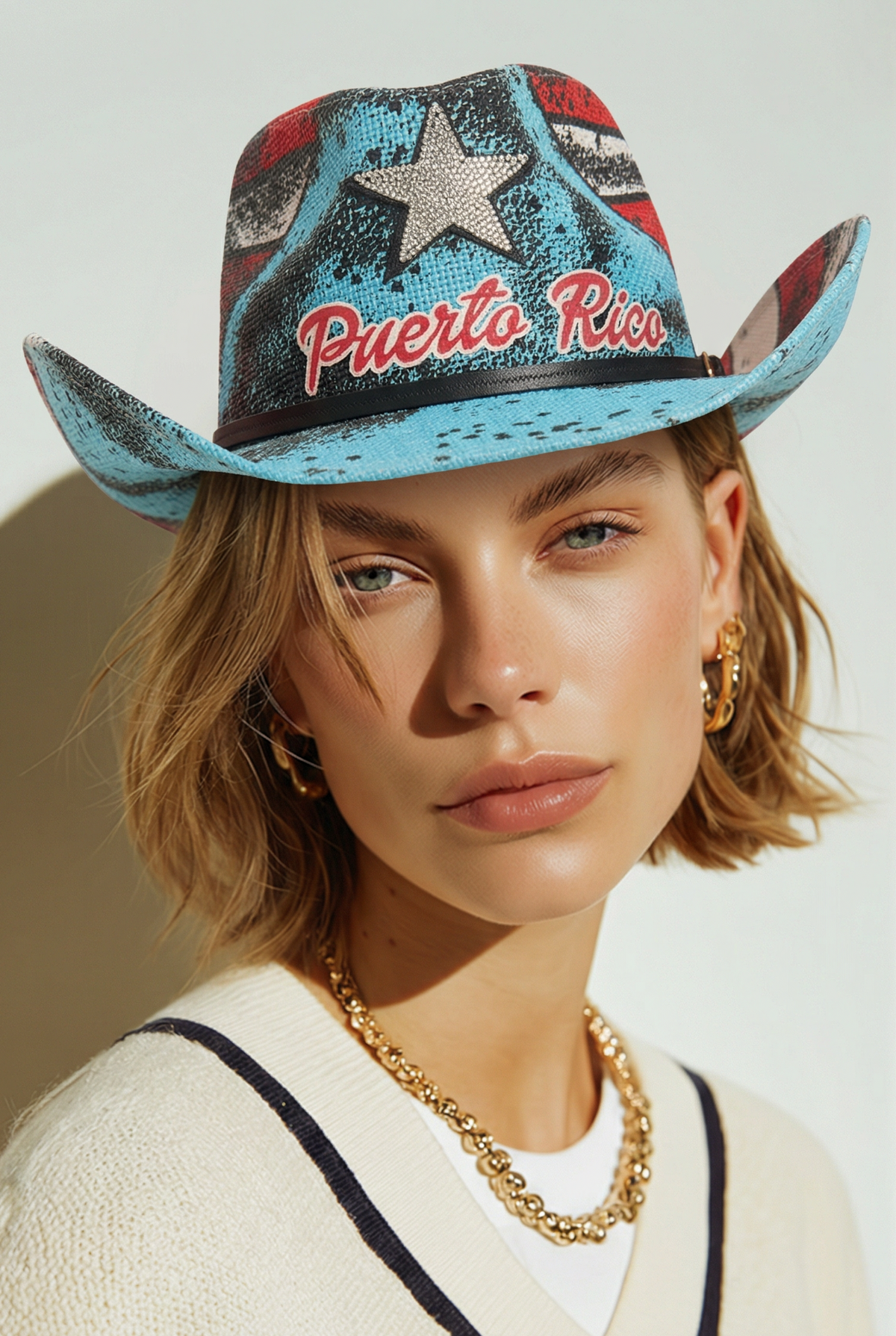 Boricua Vaquera PR Cowboy Hat – Puerto Rico Western Festival Straw Hat