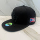 Puerto Rico Coqui Snapback Hat – Black Flat Brim Cap with Metal Stone Enamel Pin