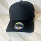 PR Embroidered Flag curve bill Snapback Cap with Puerto Rico Flag Black Black trucker hat Curved