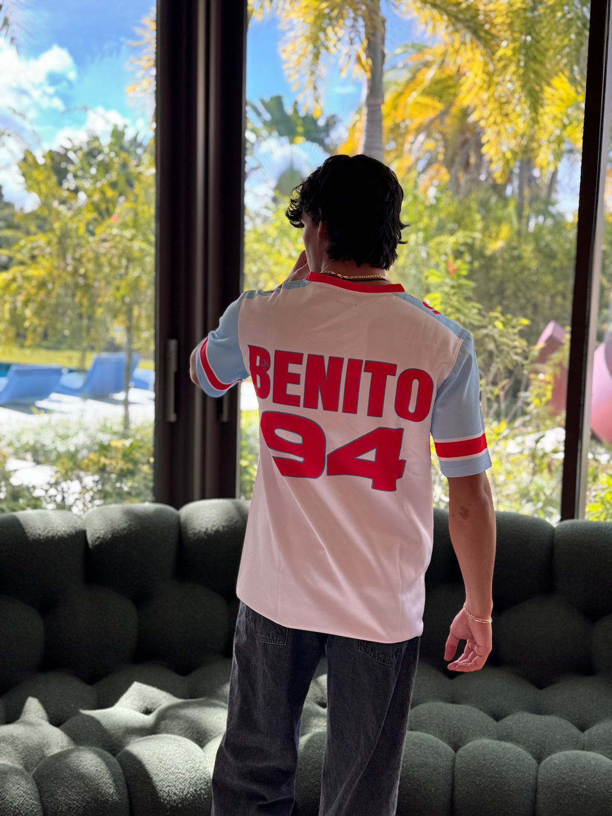 Limited Edition Trophy Graphic V-Neck T-Shirt – Puerto Rico Streetwear Jersey