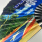 Large bamboo rib Puerto Rico hand fan for festivals and beach days